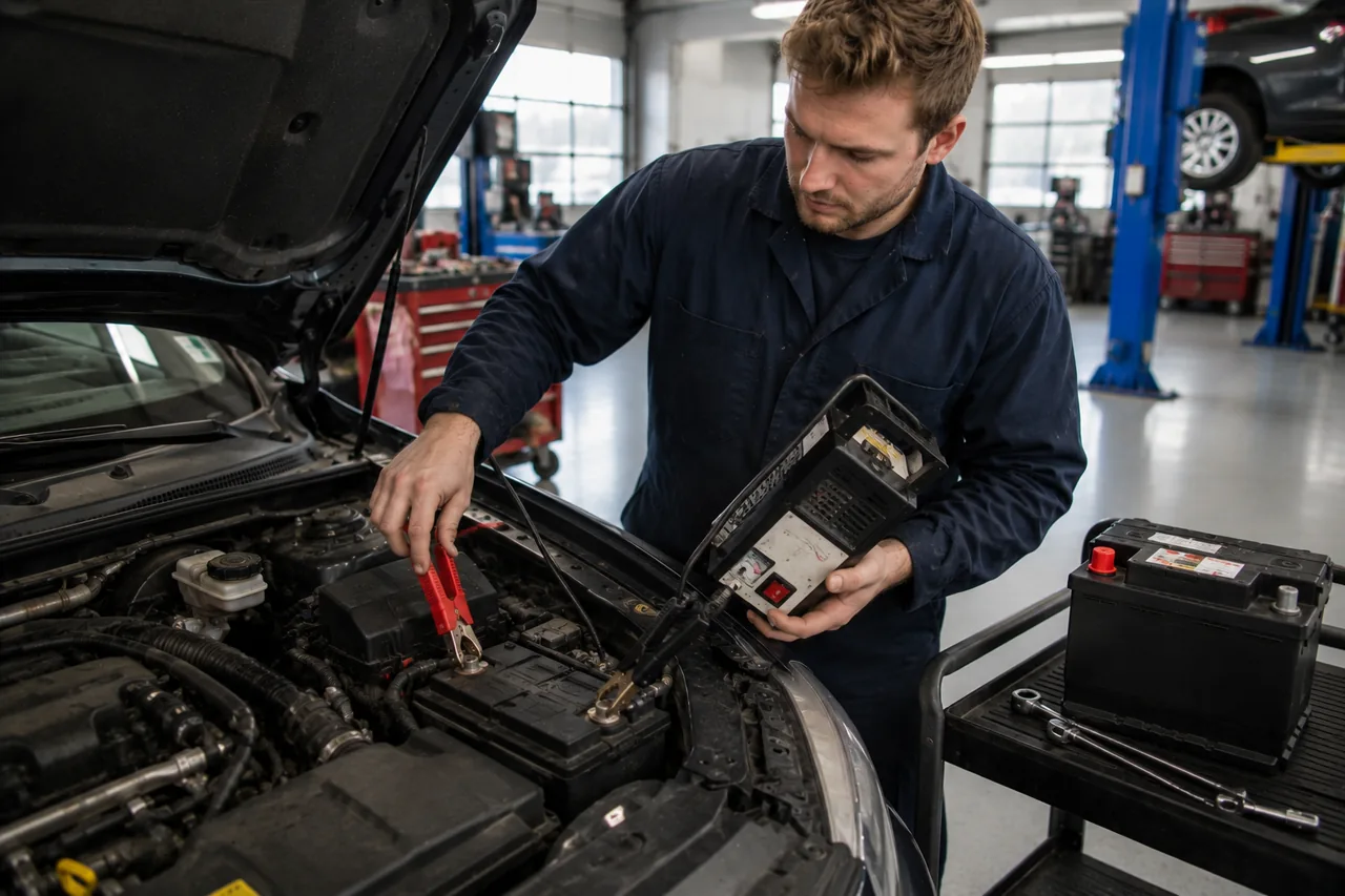 Car battery testing and replacement at Big O Tires Ladysmith