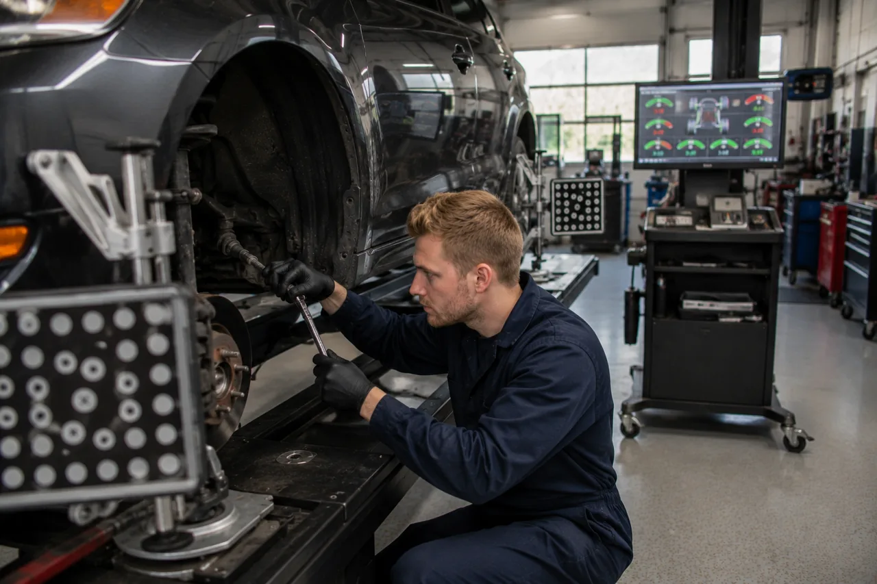 Wheel alignment service at Big O Tires Ladysmith